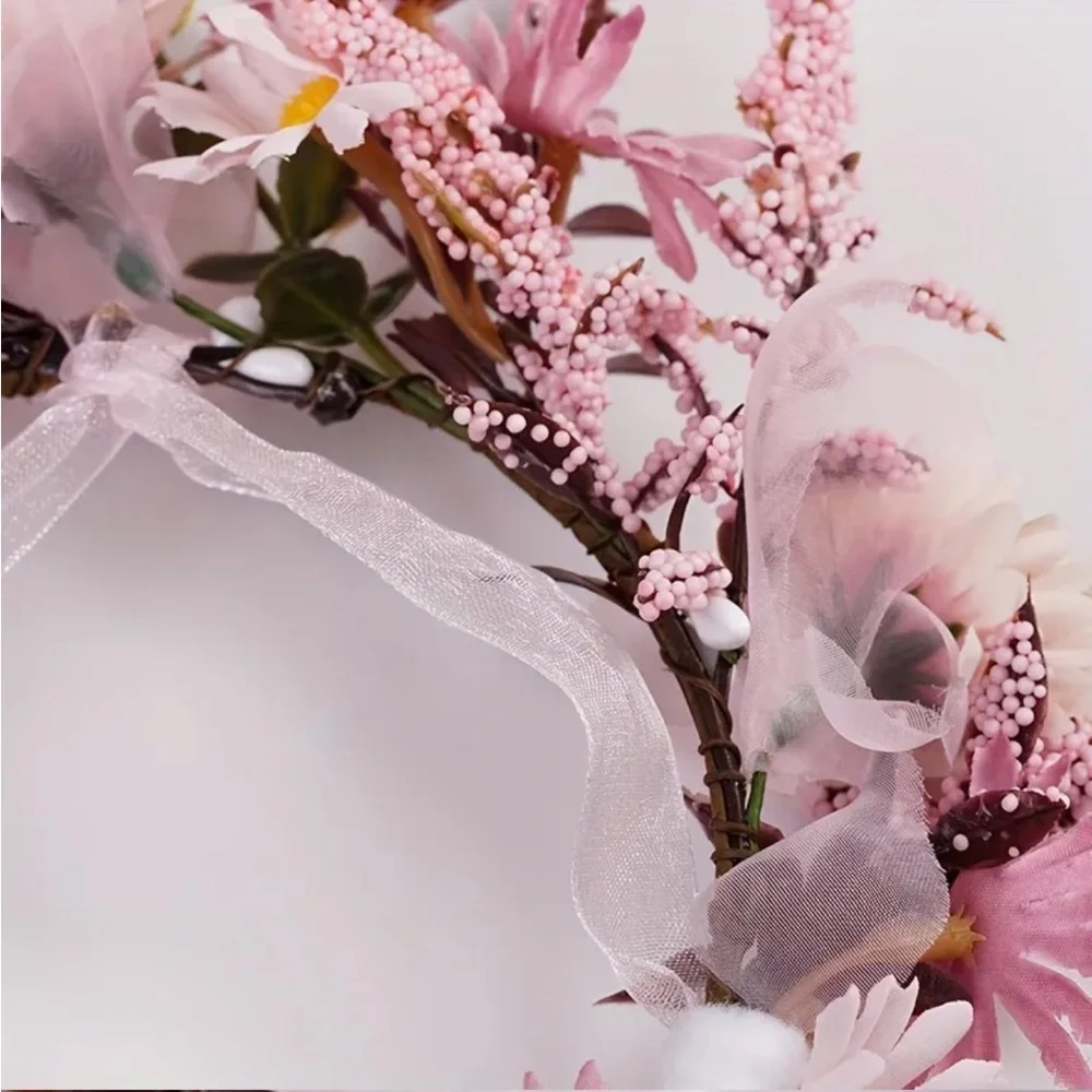 Small Pet Pink Floral Headband or Collar Photo Prop for Dog or Cat